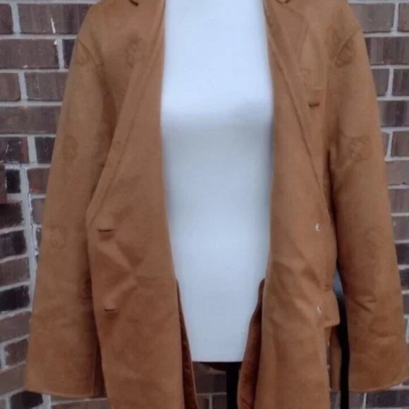 NWT Maje Brown Tabac Wool Oversized Belted Blazer Jacket Coat Size 0 XS - Picture 5 of 11